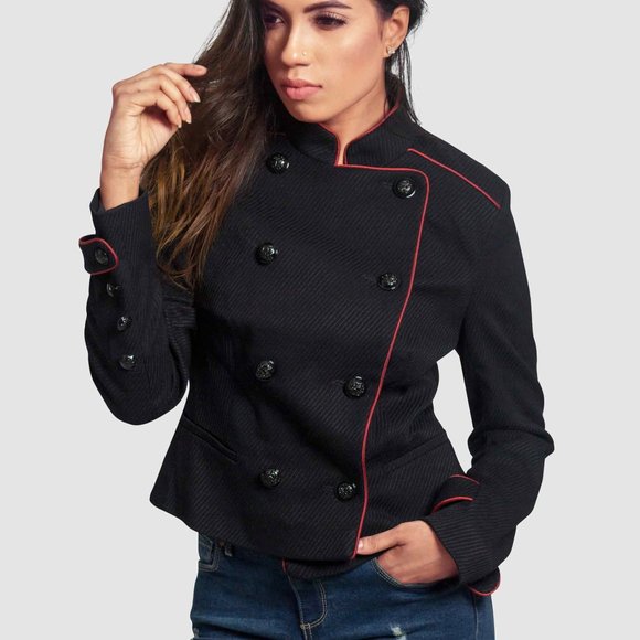 OLGYN Jackets & Blazers - OLGYN Women’Double Breasted Black Military Jacket